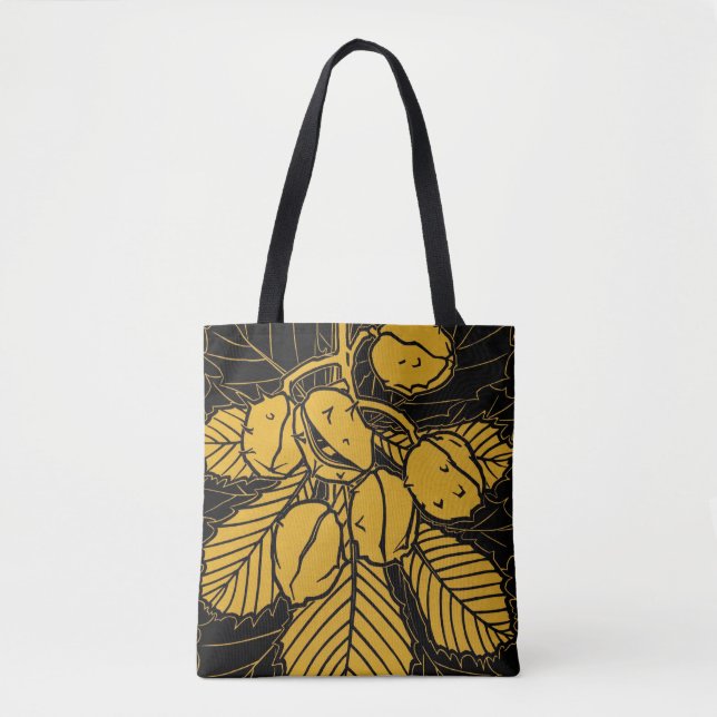 Leaf Ästhetische Blume Muster Transparente Blume T Tasche (Vorderseite)