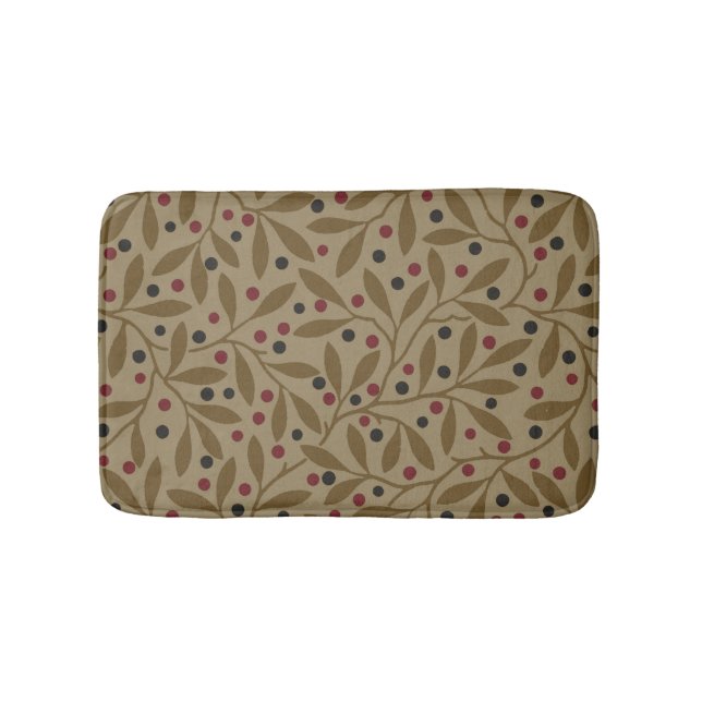 Leaf Berry Classic Hübsches Muster Kunst Badematte (Vorderseite)