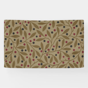 Leaf Berry Classic Hübsches Muster Kunst Banner