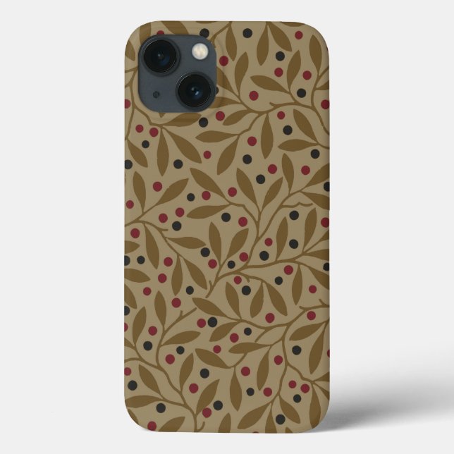 Leaf Berry Classic Hübsches Muster Kunst Case-Mate iPhone Hülle (Rückseite)