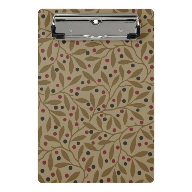 Leaf Berry Classic Hübsches Muster Kunst Mini Klemmbrett (Vorderseite)