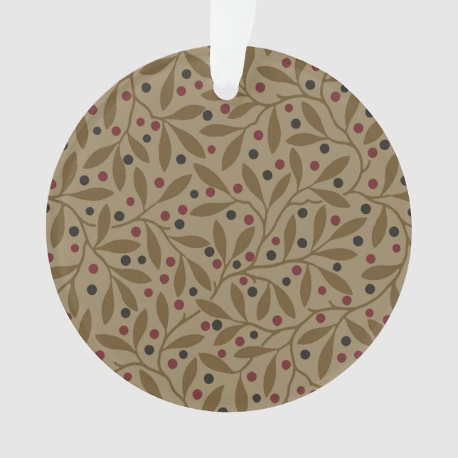 Leaf Berry Classic Hübsches Muster Kunst Ornament (Vorderseite)