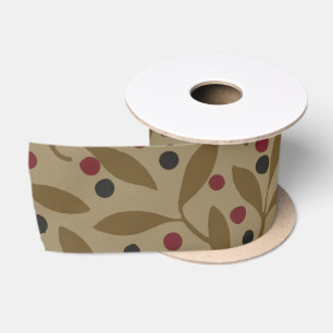 Leaf Berry Classic Hübsches Muster Kunst Satinband