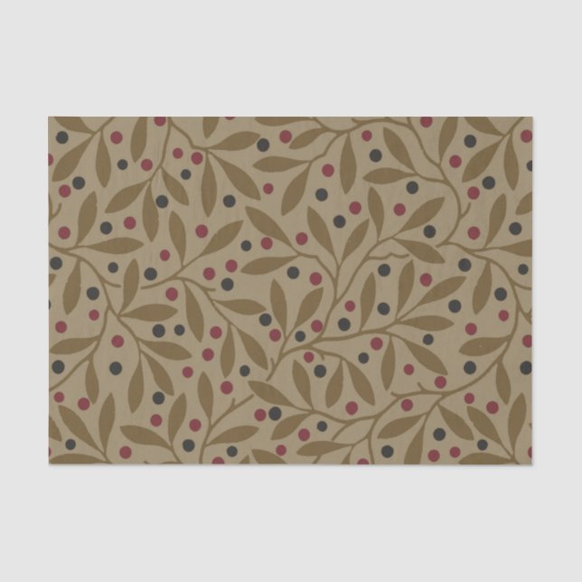 Leaf Berry Classic Hübsches Muster Kunst Seidenpapier (Vorderseite)