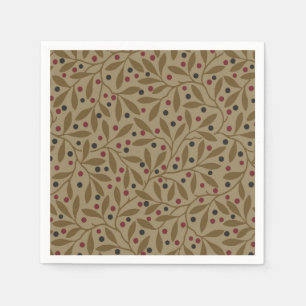 Leaf Berry Classic Hübsches Muster Kunst Serviette
