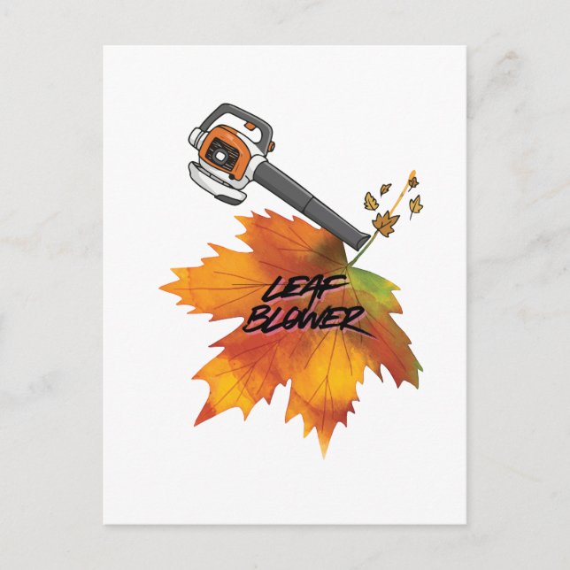 Leaf Blower Fall Costume Postkarte (Vorderseite)