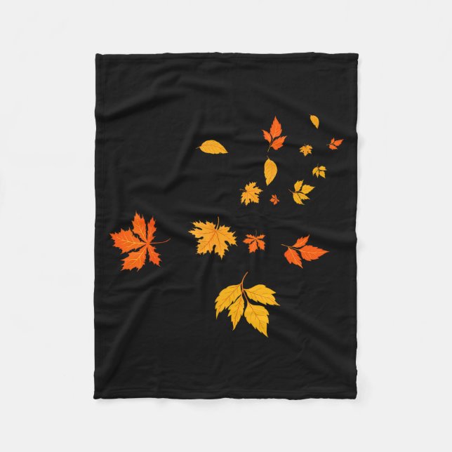 Leaf Blower Fall Leaves Funny Halloween Couple Mat Fleecedecke (Vorderseite)