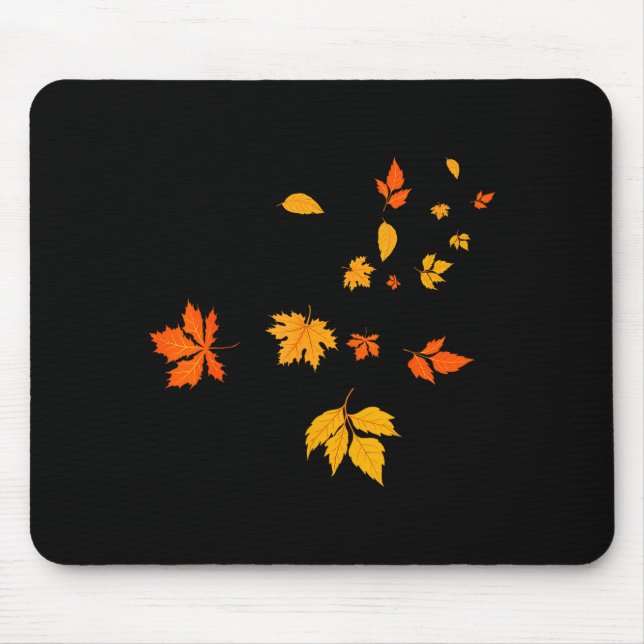 Leaf Blower Fall Leaves Funny Halloween Couple Mat Mousepad (Vorne)