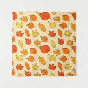 Leaf Concept Pattern. Bleifall und Herbstsymbol, Wandteppich