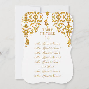 Leaf Damask Art Nouveau Tischdiagramm Einladung