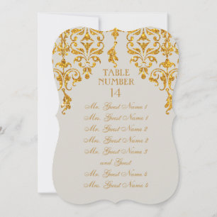Leaf Damask Art Nouveau Tischdiagramm Einladung