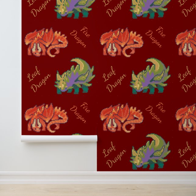 Leaf Dragon, fire dragon pixel art Tapete (Anwendung)