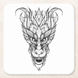 Leaf Dragon Rechteckiger Pappuntersetzer