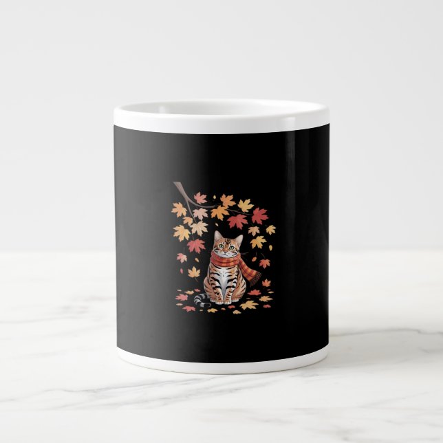 Leaf Fall Tree Hallo Herbst Erntedank Es ist Fall Jumbo-Tasse (Vorderseite)