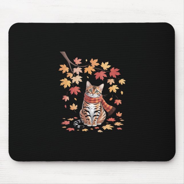 Leaf Fall Tree Hallo Herbst Erntedank Es ist Fall Mousepad (Vorne)