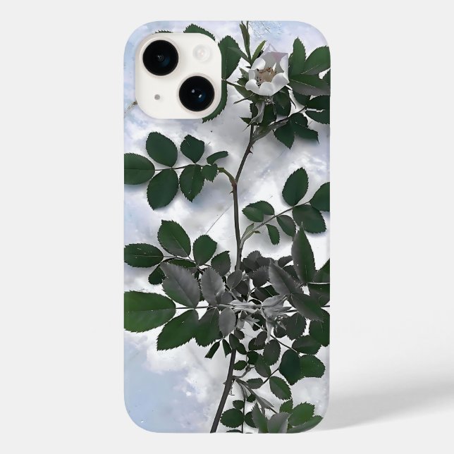 LeaF floraL woW bluE Power Case-Mate iPhone 14 Hülle (Rückseite)