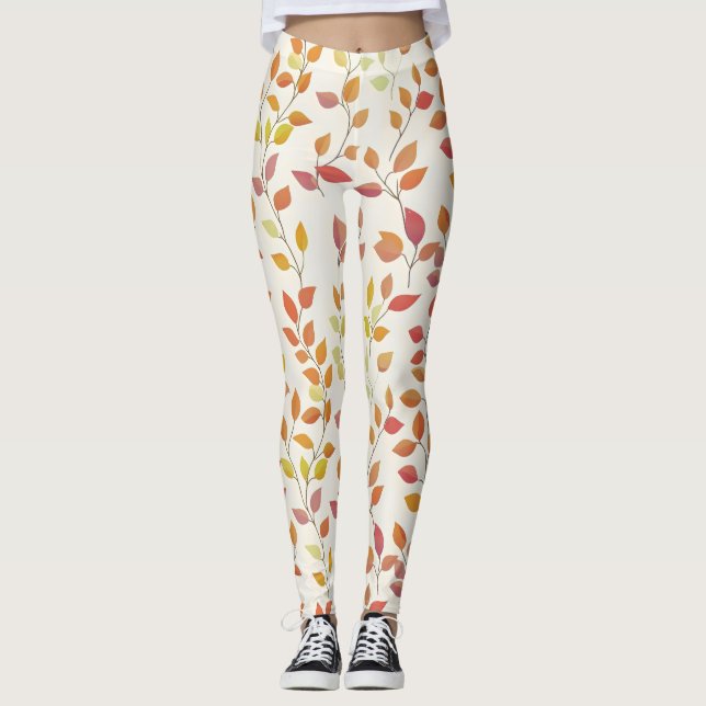 Leaf Herbstfarben Leggings (Vorderseite)