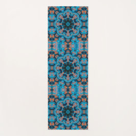 Leaf Kaleidoskop Stern in Blau und Orange Yogamatte