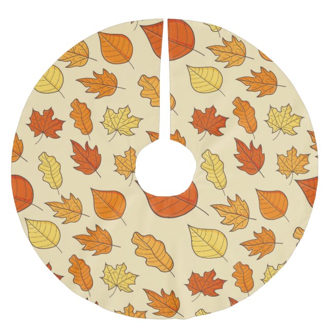 Leaf-Konzept: Muster für Autumn Symbol Polyester Weihnachtsbaumdecke (Vorderseite)
