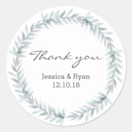 Leaf-Kranz-Hochzeit Danke, dass ihr Aufkleber