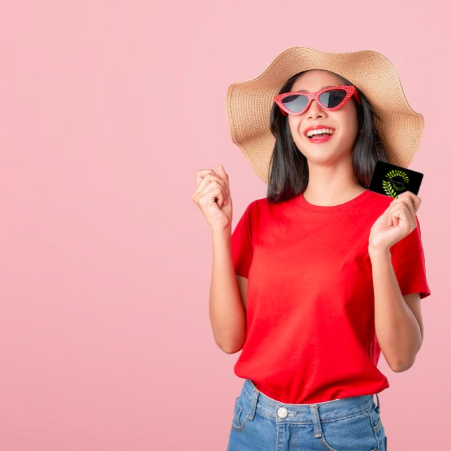 Leaf Laurel Fern Botanic Green Serpentine Black Visitenkarte (Von Creator hochgeladen)