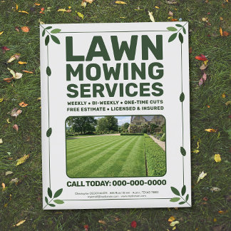 Leaf & Lawn Mowing Services Flyer