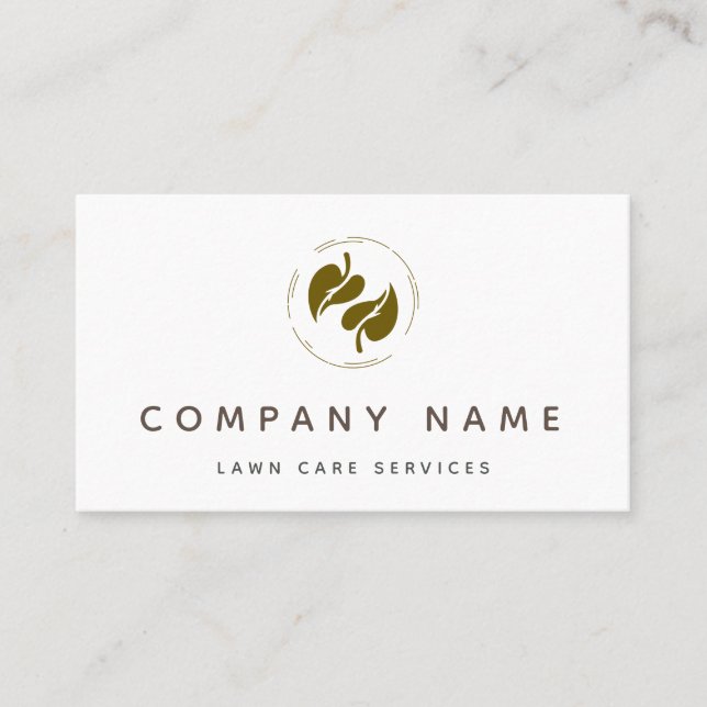 Leaf-Logo-Minimalistisch für klassische Rasenpfleg Visitenkarte (Vorderseite)