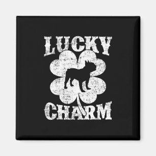 Leaf Lucky Charm French Bulldog St Patrick's Day Magnet