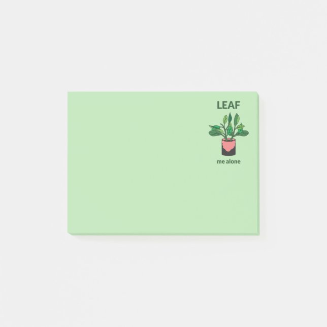 Leaf Me Alone Funny Sarcastic Quote Gardeners Post-it Klebezettel (Vorderseite)