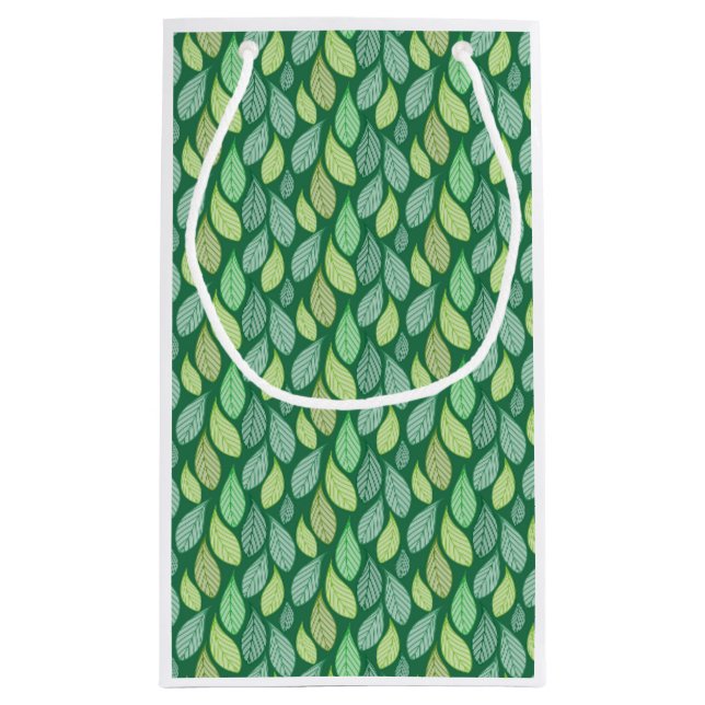 Leaf Muster Background Geschenktasche Kleine Geschenktüte (Rückseite)