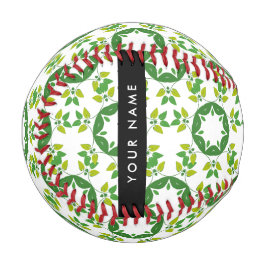 Leaf-Muster, grüne Blätter, Ihr Name Baseball