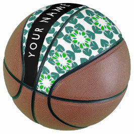 Leaf-Muster, grüne Blätter, Ihr Name Basketball