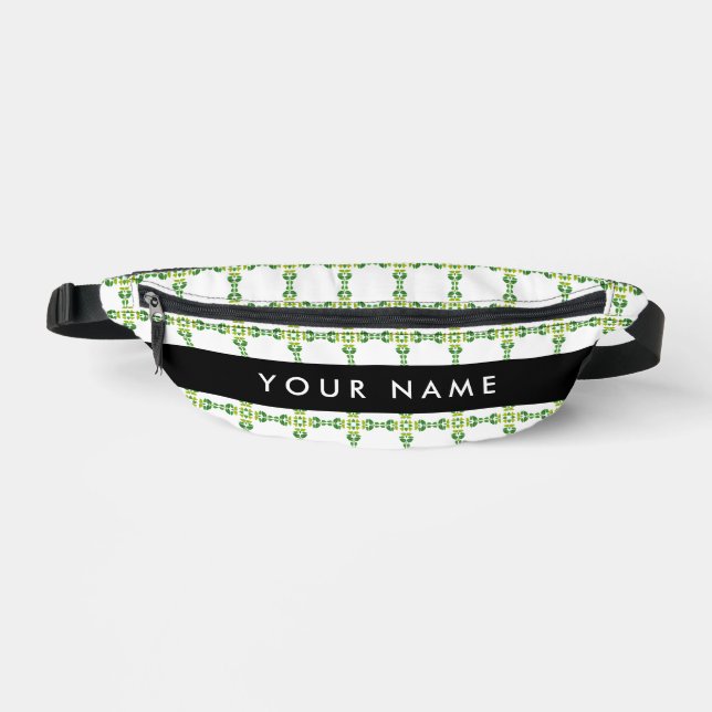 Leaf-Muster, grüne Blätter, Ihr Name Bauchtasche (Vorderseite)
