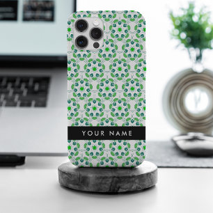 Leaf-Muster, grüne Blätter, Ihr Name Case-Mate iPhone Hülle
