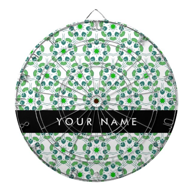 Leaf-Muster, grüne Blätter, Ihr Name Dartscheibe (vorne)