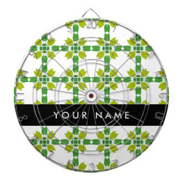 Leaf-Muster, grüne Blätter, Ihr Name Dartscheibe