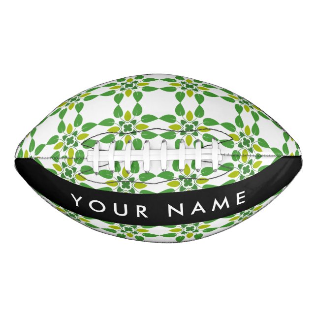 Leaf-Muster, grüne Blätter, Ihr Name Football (Vorderseite)