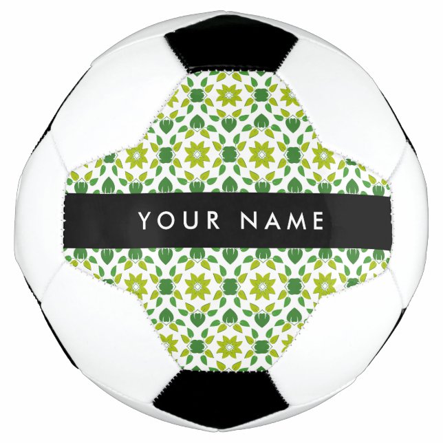 Leaf-Muster, grüne Blätter, Ihr Name Fußball (Vorderseite)