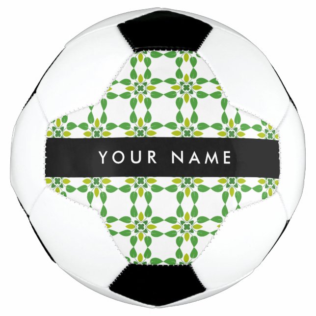 Leaf-Muster, grüne Blätter, Ihr Name Fußball (Vorderseite)