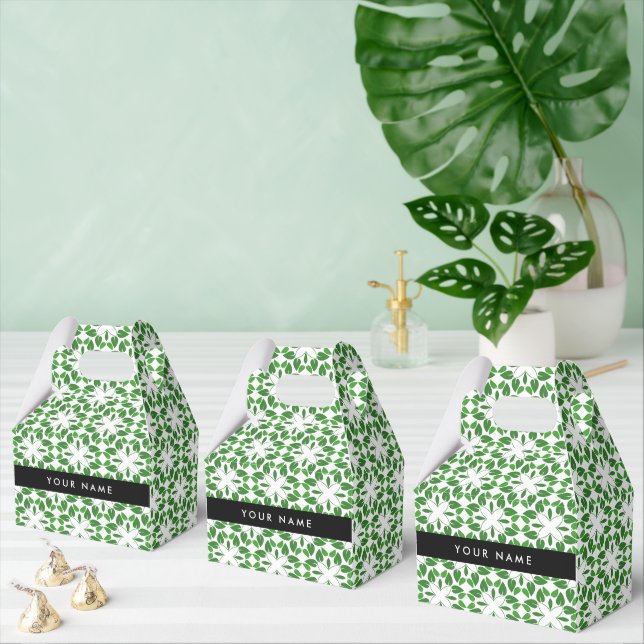 Leaf-Muster, grüne Blätter, Ihr Name Geschenkschachtel (Zahlreiche)