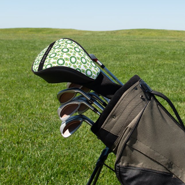 Leaf-Muster, grüne Blätter, Ihr Name Golf Headcover (In SItu)