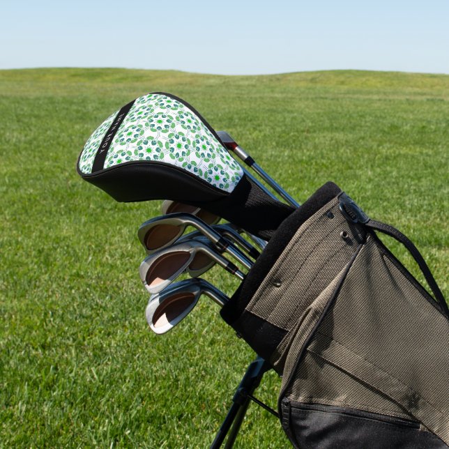Leaf-Muster, grüne Blätter, Ihr Name Golf Headcover (In SItu)