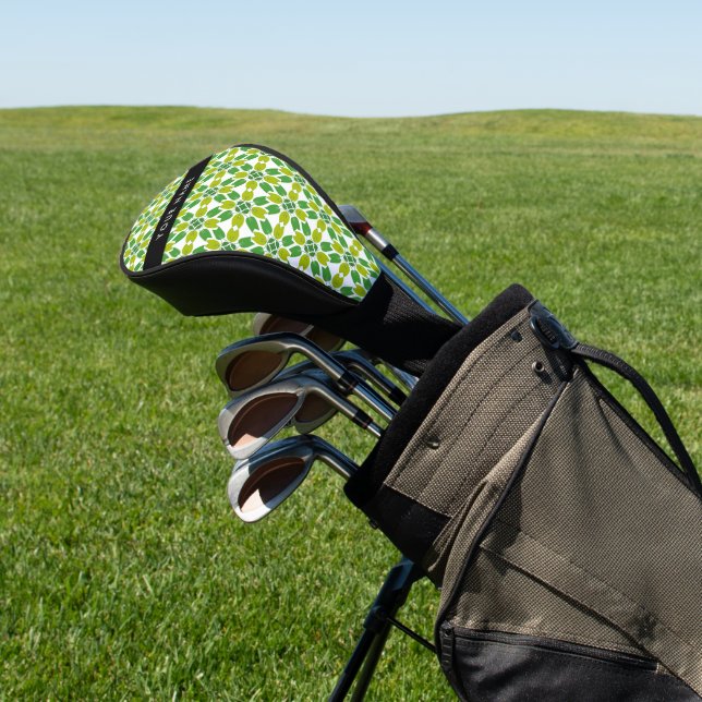 Leaf-Muster, grüne Blätter, Ihr Name Golf Headcover (In SItu)