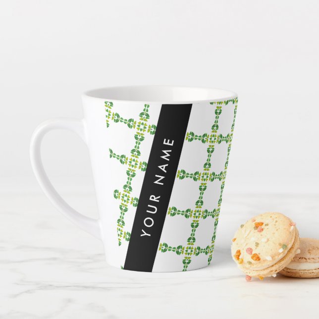 Leaf-Muster, grüne Blätter, Ihr Name Milchtasse (Beispiel)