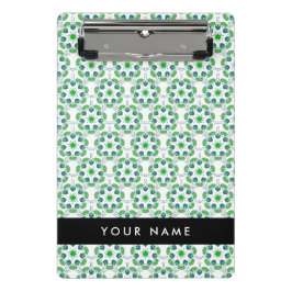 Leaf-Muster, grüne Blätter, Ihr Name Mini Klemmbrett