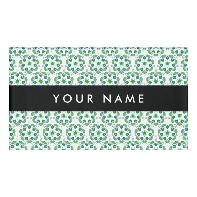 Leaf-Muster, grüne Blätter, Ihr Name Namenschild (Vorderseite)