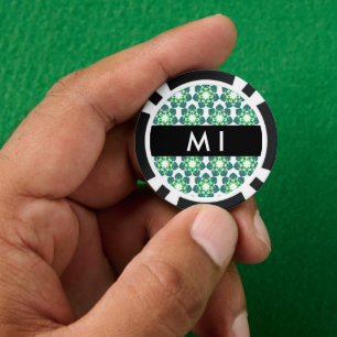 Leaf-Muster, grüne Blätter, Ihr Name Pokerchips