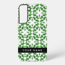 Leaf-Muster, grüne Blätter, Ihr Name Samsung Galaxy Hülle