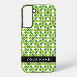 Leaf-Muster, grüne Blätter, Ihr Name Samsung Galaxy Hülle