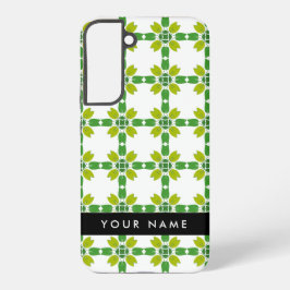 Leaf-Muster, grüne Blätter, Ihr Name Samsung Galaxy Hülle